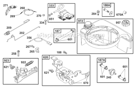 Page E Diagram and Parts List for 12D800  Briggs and Stratton Engine